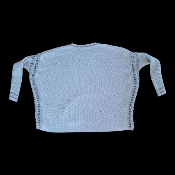 CAbi Slip Stitch Sweater S Oversized Chunky Knit Tunic Lagenlook Pullover Cream - Picture 4 of 16